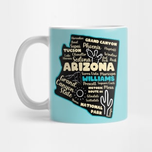 Arizona Williams map arizona state usa arizona tourism Williams tourism Mug